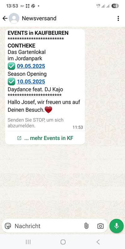 Handy-Screenshot WhatsApp-Nachrichten